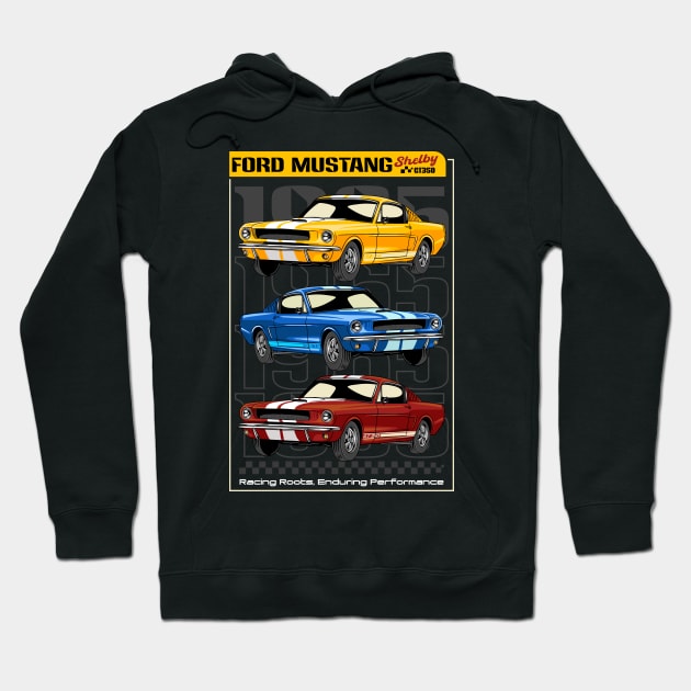 Retro V8 Shelby Car Hoodie by milatees